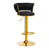 Barhocker 4Rico QS-B313a Samt Schwarz
