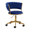 Drehstuhl Höhenverstellbar mit Lehne 4Rico QS-GW01G Samt Blau
