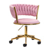 Drehstuhl Höhenverstellbar mit Lehne 4Rico QS-GW01G Samt Rosa
