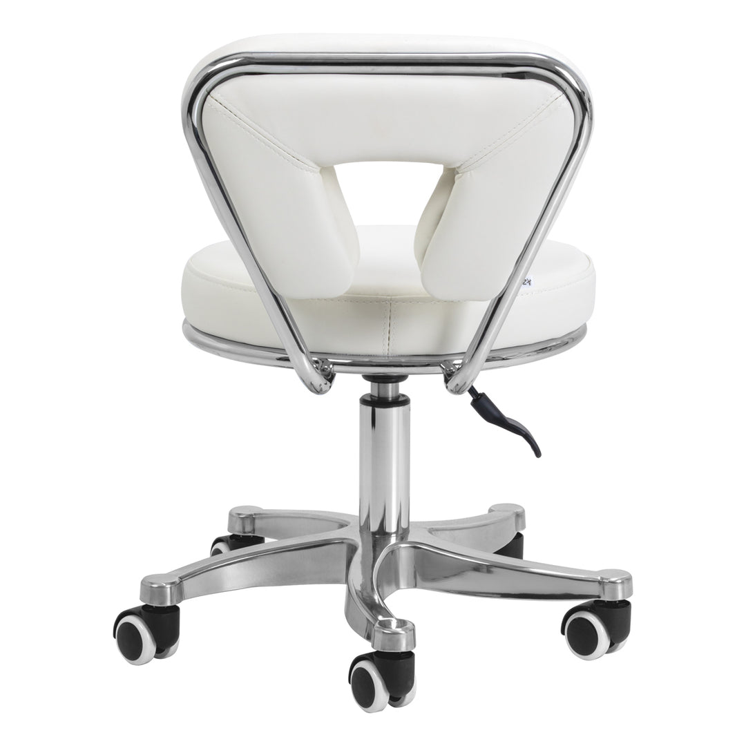 Rollhocker Höhenverstellbar mit Lehne 9266 Weiß - Bild 3