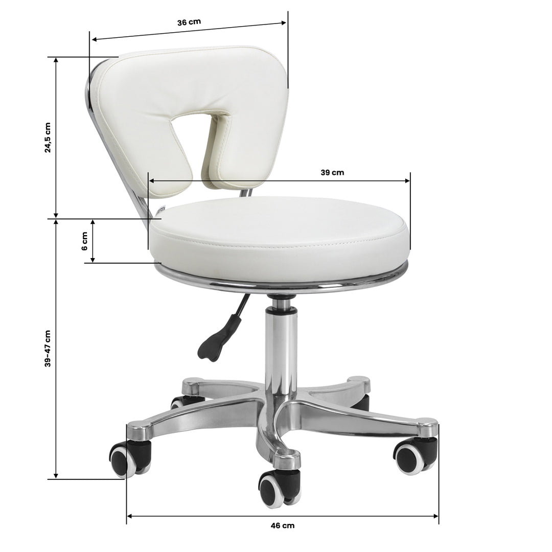 Rollhocker Höhenverstellbar mit Lehne 9266 Weiß - Bild 8