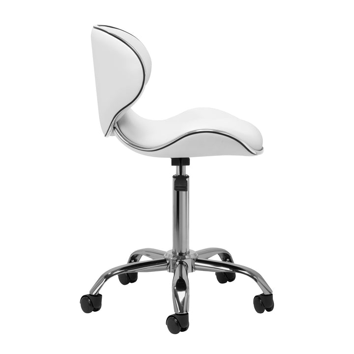 Rollhocker Höhenverstellbar mit Lehne Gabbiano Q-4599 Weiß - Bild 2