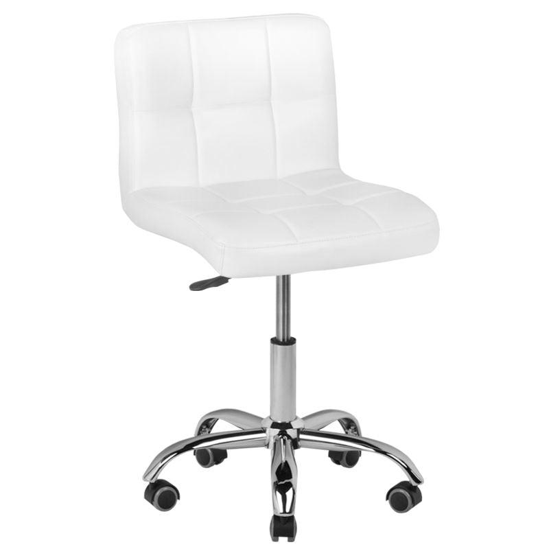 Rollhocker Höhenverstellbar mit Lehne A-5299 Weiß