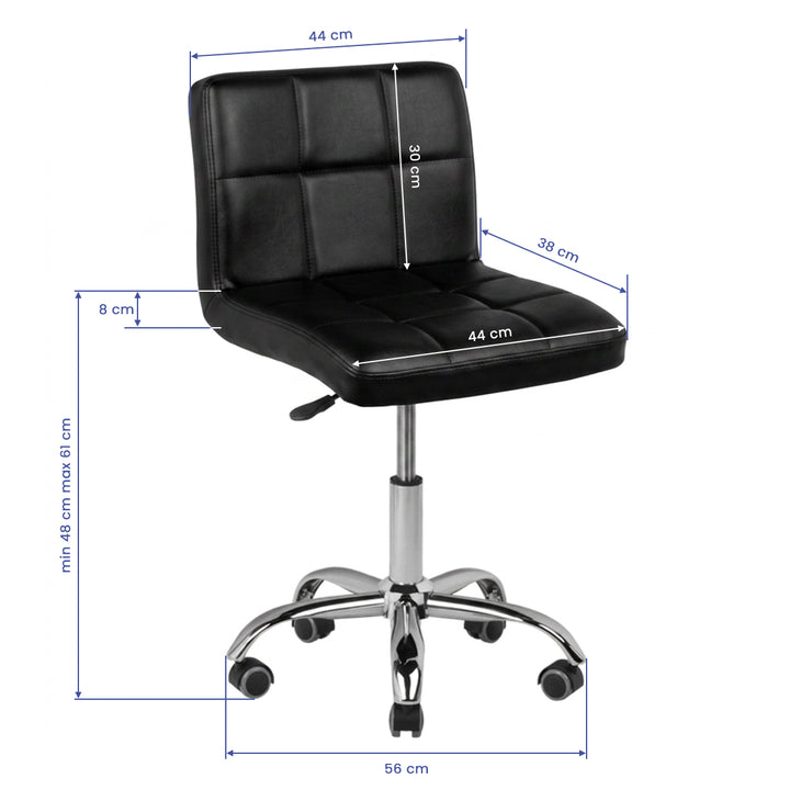Rollhocker Höhenverstellbar mit Lehne A-5299 Schwarz - Bild 2