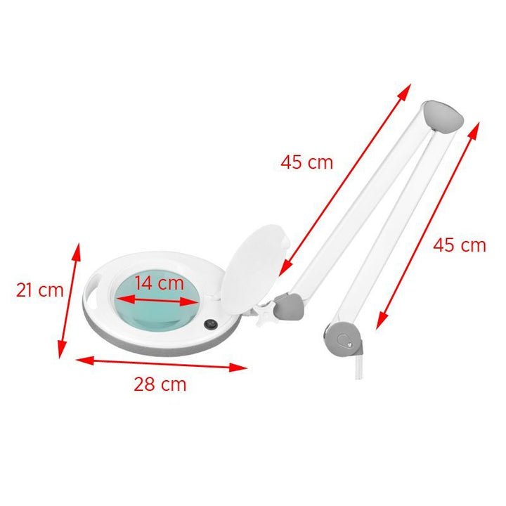 Lupenleuchte Elegante 6014 60 SMD-LED 5D mit Schraubzwinge Weiß 8