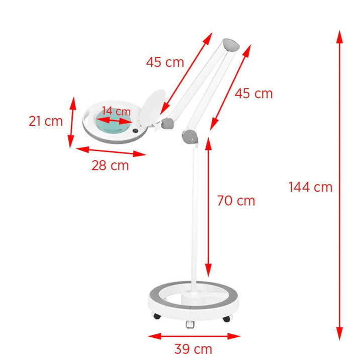 Lupenleuchte Elegante 6014 60 SMD-LED 5D mit Standfuß Weiß