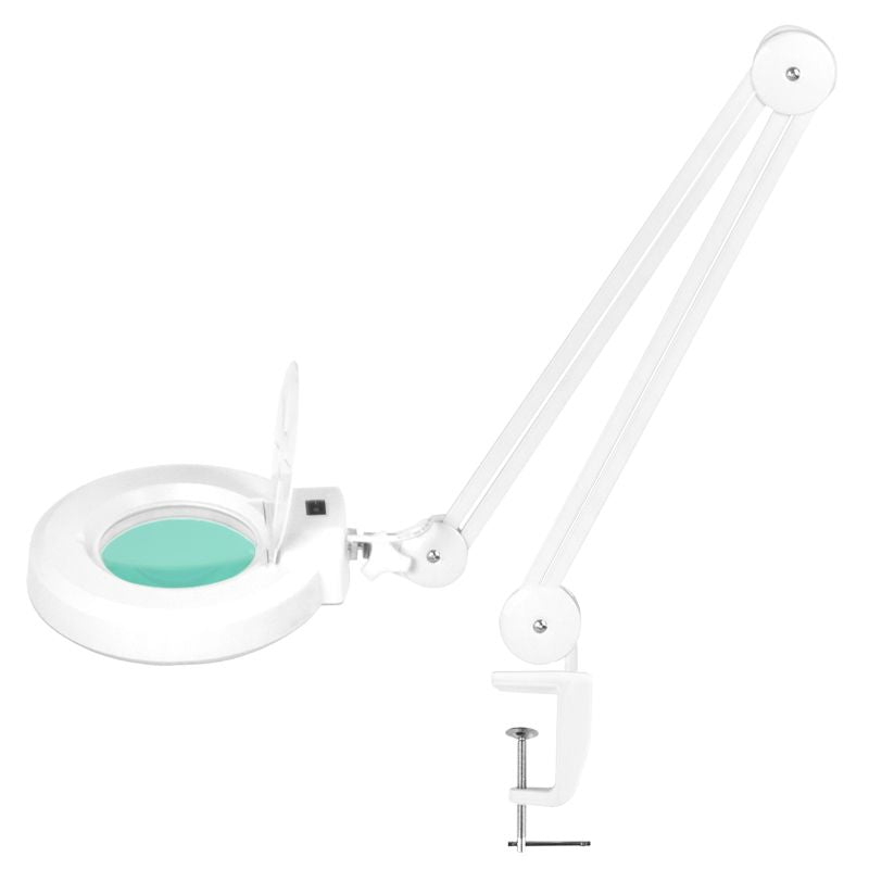 Lupenlampe LED 5D mit Schraubklemme S5 Weiß