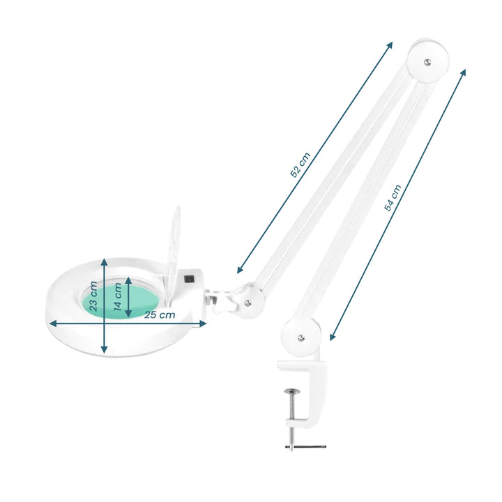 Lupenlampe LED 5D mit Schraubklemme S5 Weiß - Bild 6