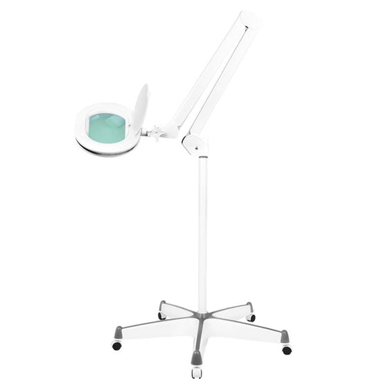 Lupenlampe LED 60 SMD 5D mit Standfuß Einstellbare Lichtstärke Elegante 6028 Weiß