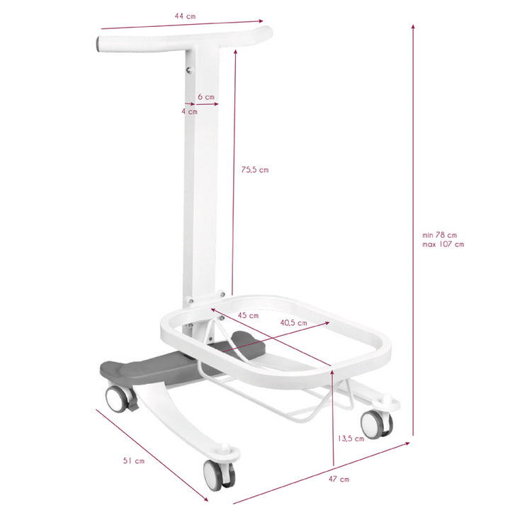 Fußbadewanne Pediküre Comfort auf Rollen mit Liftfunktion Weiß - Bild 5