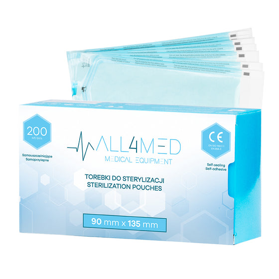 Sterilisationsbeutel für Autoklaven All4Med 90 × 135 mm – 200 Stück