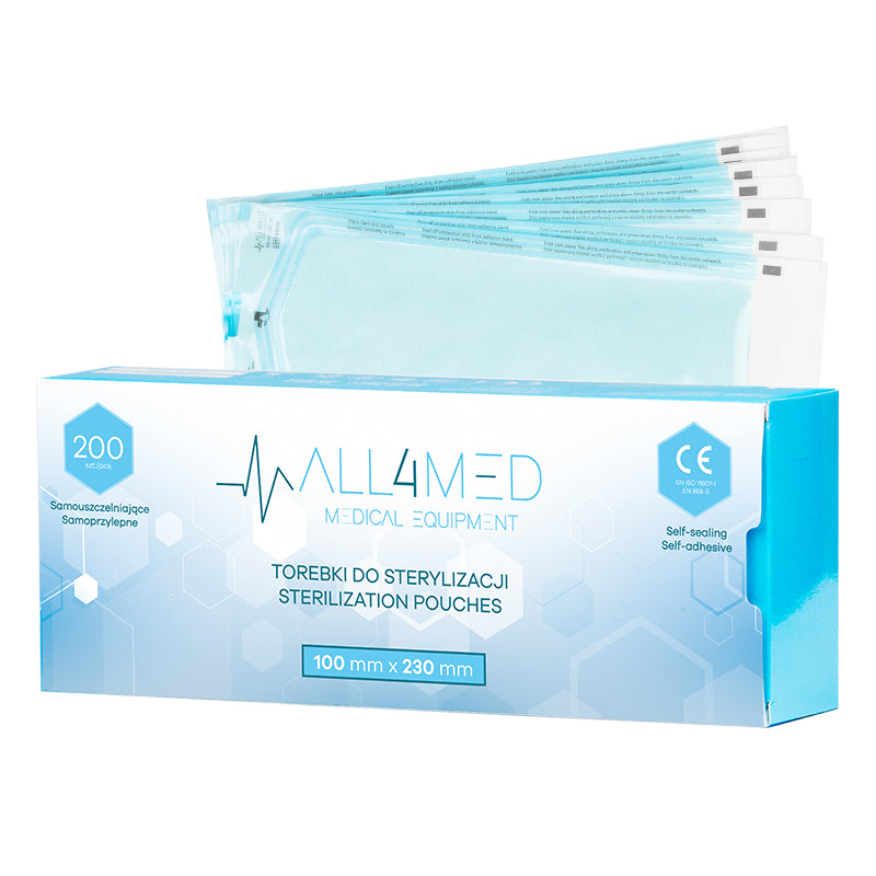 Sterilisationsbeutel für Autoklaven All4Med 100 × 230 mm – 200 Stück