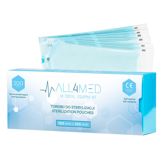 Sterilisationsbeutel für Autoklaven All4Med 100 × 230 mm – 200 Stück