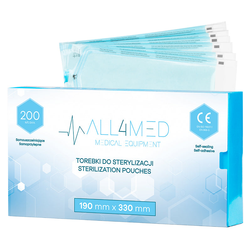 Sterilisationsbeutel für Autoklaven All4Med 190 × 330 mm – 200 Stück