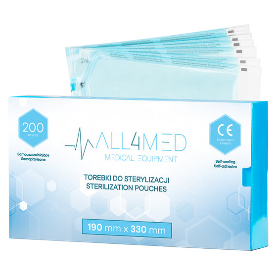 Sterilisationsbeutel für Autoklaven All4Med 190 × 330 mm – 200 Stück