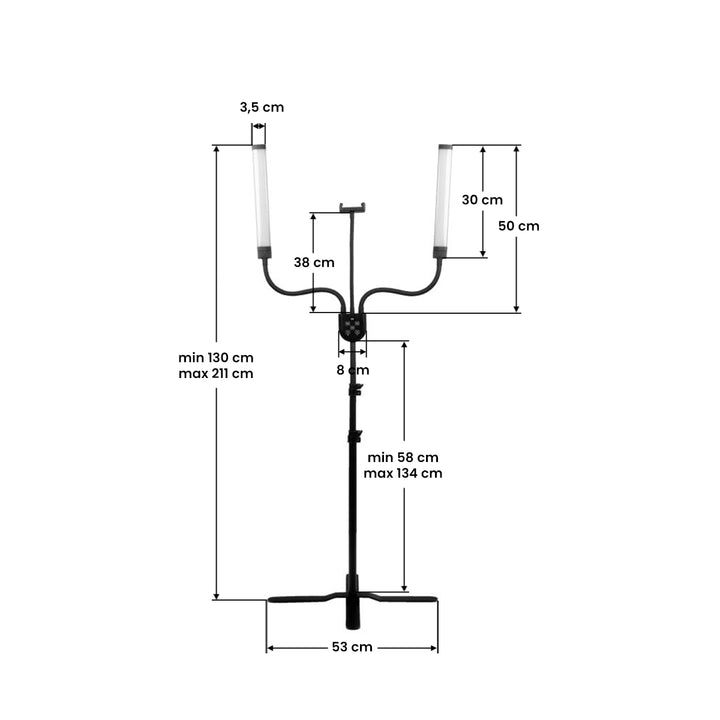 Wimpernlampe LED mit Stativ und einstellbarer Farb- und Lichtintensität Polluks IV Schwarz - Bild 5