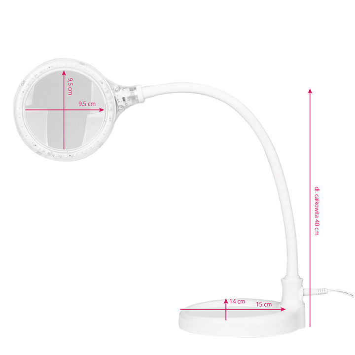 Lupenleuchte Elegante 2014-2R 30 SMD-LED 3D Einstellbare Helligkeit mit Ständer und Tischzwinge Weiß 5