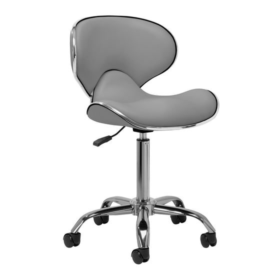 Rollhocker Höhenverstellbar mit Lehne Gabbiano Q-4599 Grau