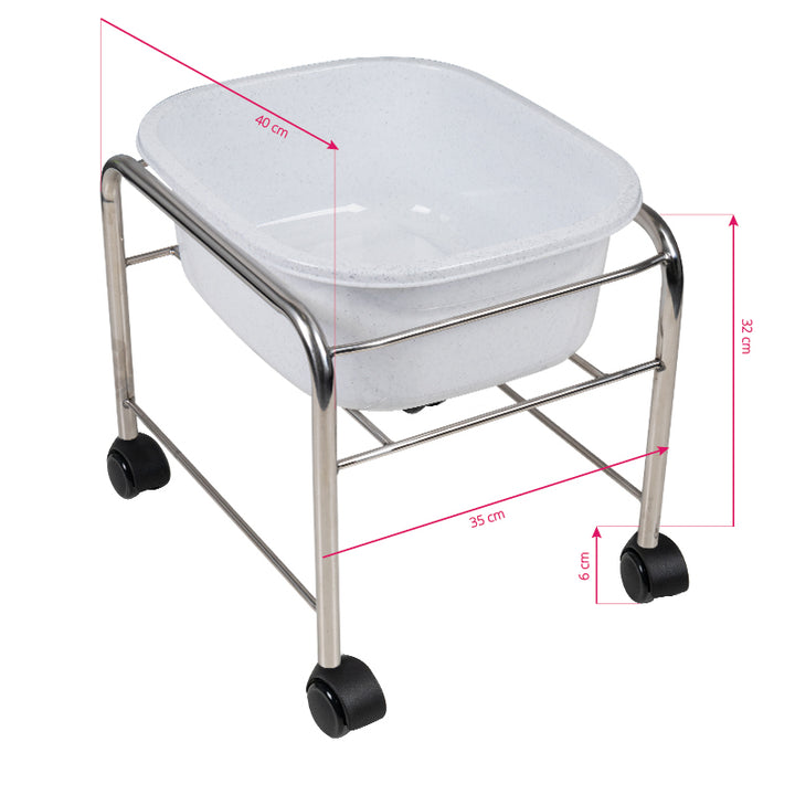 Fußbadewanne Pediküre Kompakt auf Rollen Chrom - Bild 4