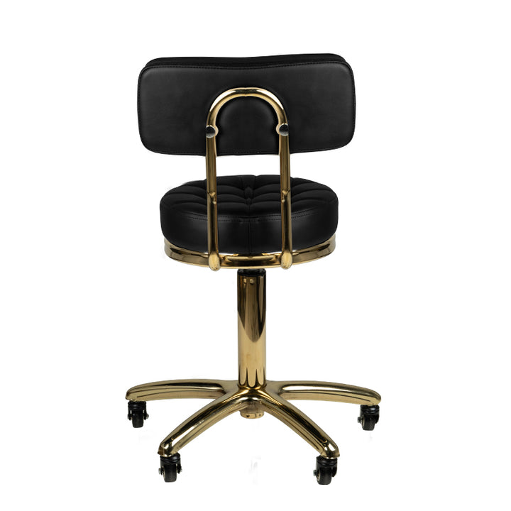 Arbeitshocker Höhenverstellbar mit Lehne AM-961 Gold Schwarz - Bild 4