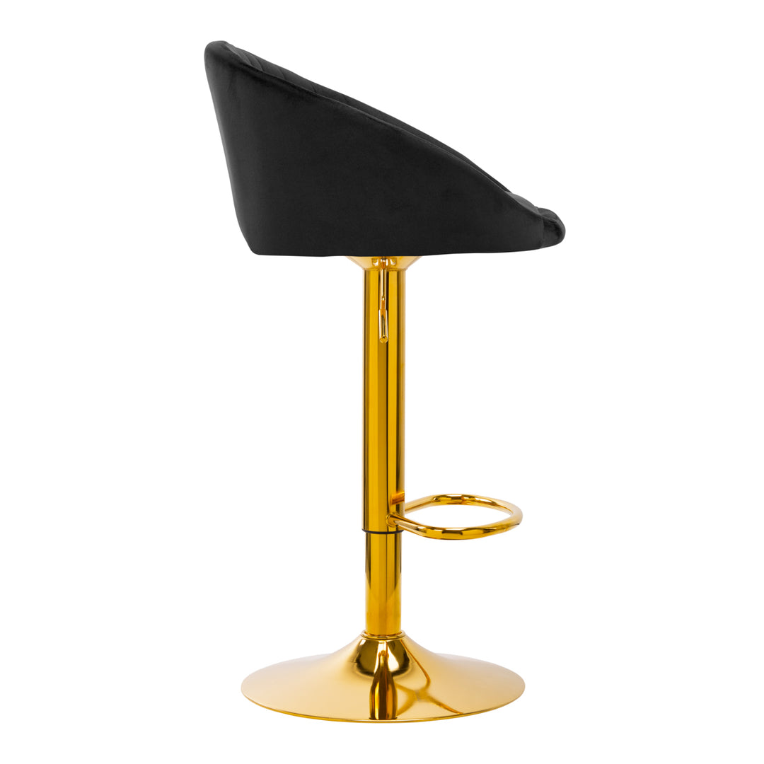 Barhocker QS-B16G Samt Gold Schwarz 2