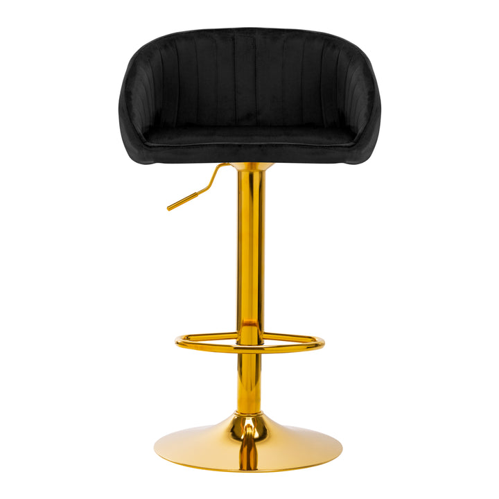 Barhocker QS-B16G Samt Gold Schwarz 3