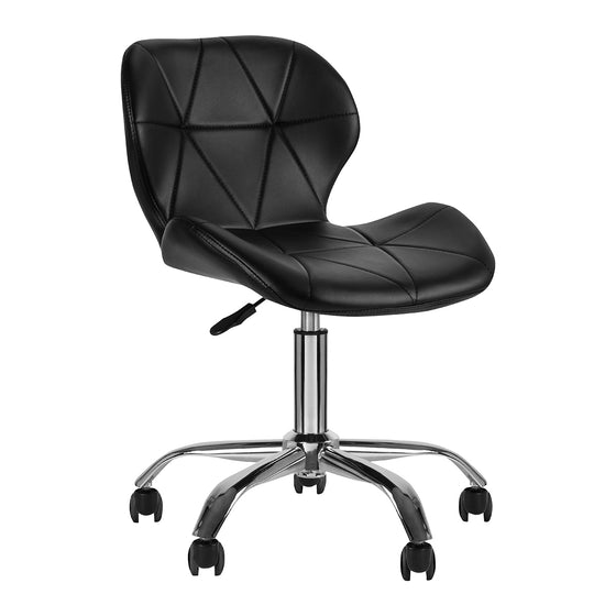 Rollhocker Höhenverstellbar mit Lehne QS-06 Schwarz