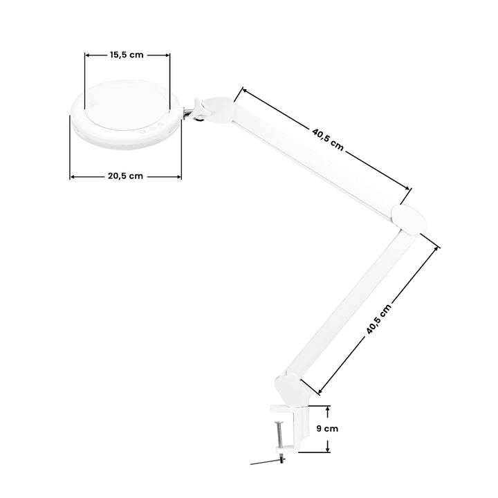 Lupenleuchte SMD-LED Glow 8021 mit Schraubzwinge Weiß 10