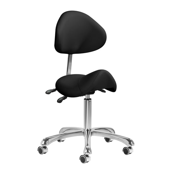 Sattelhocker Höhenverstellbar mit Lehne 1004 Giovanni Schwarz