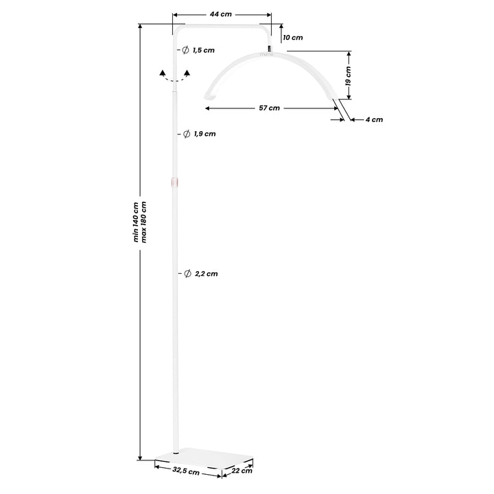 Wimpernlampe LED mit Stativ und einstellbarer Farb- und Lichtintensität Momo Moon MX6 Weiß - Bild 13