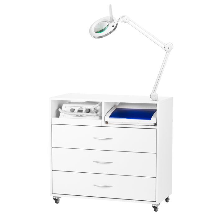 Podologie Set Y-200 mit Rollwagen, Nagelfräser, Lupenlampe und UV-C-Gerät