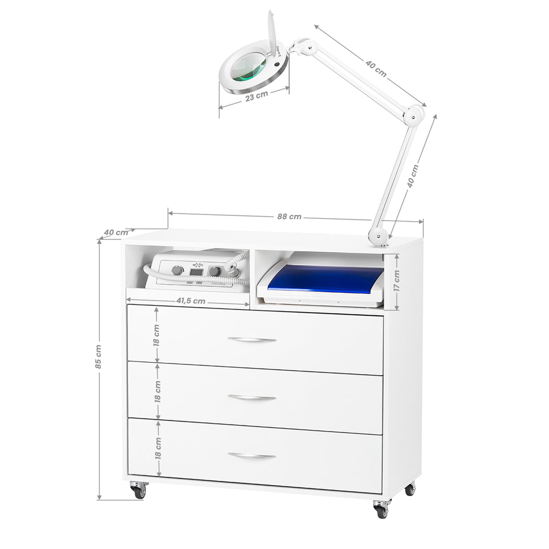 Podologie Set Y-200 mit Rollwagen, Nagelfräser, Lupenlampe und UV-C-Gerät - Bild 12