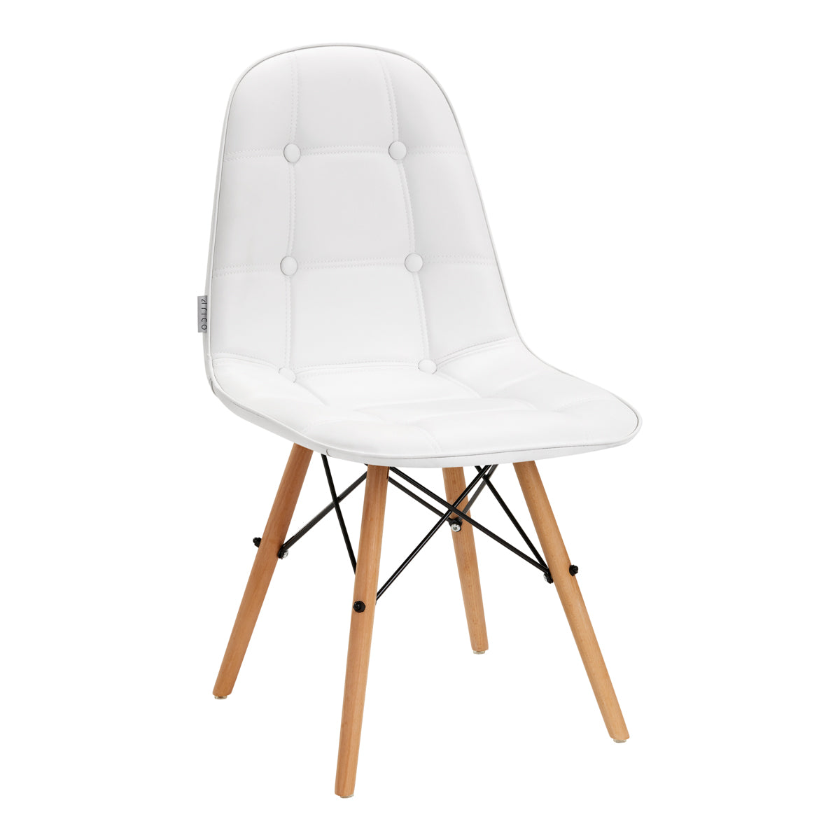 Stuhl Höhenverstellbar mit Lehne 4Rico QS-185 Ökoleder Weiß