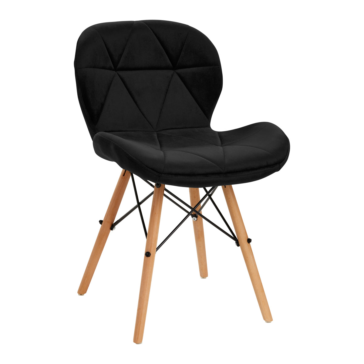 Stuhl Höhenverstellbar mit Lehne 4Rico QS-186 Samt Schwarz