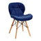 Stuhl Höhenverstellbar mit Lehne 4Rico QS-186 Samt Marineblau