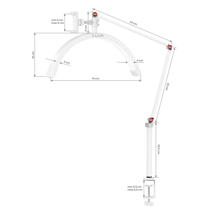 LED-Lampe mit Klemme und einstellbarer Farb- und Lichtintensität Glow MX3 Matt Weiß - Bild 12