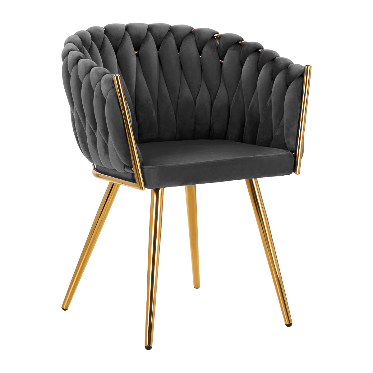Stuhl Höhenverstellbar mit Lehne 4Rico QS-GW06G Samt Grau