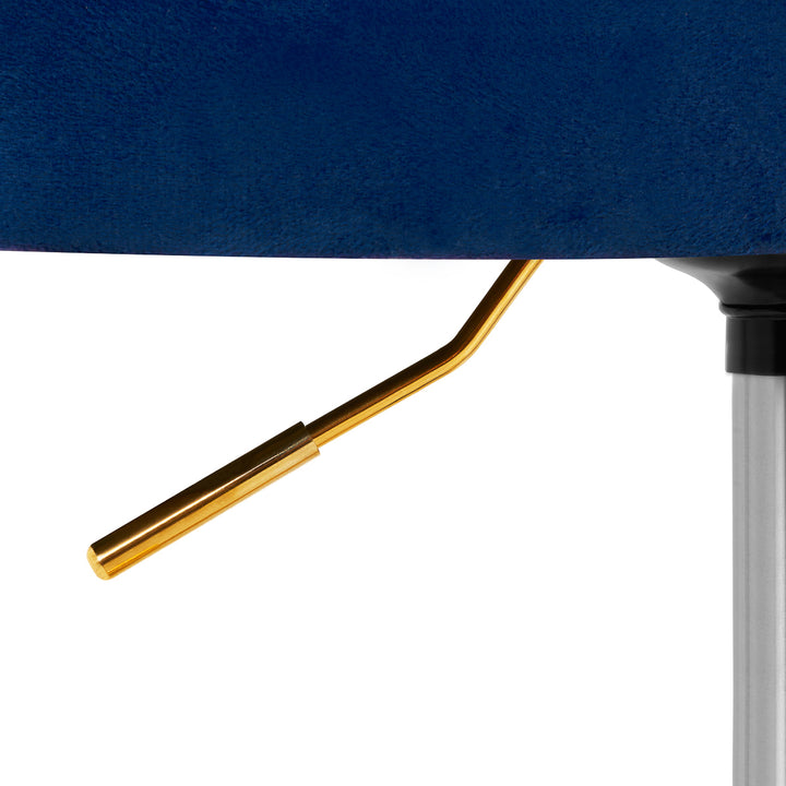Stuhl Samt Höhenverstellbar mit Lehne 4Rico QS-OF213G Gold-Marineblau - Bild 7
