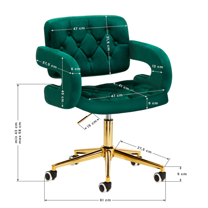 Stuhl 4Rico QS-OF213G Samt Grün 10