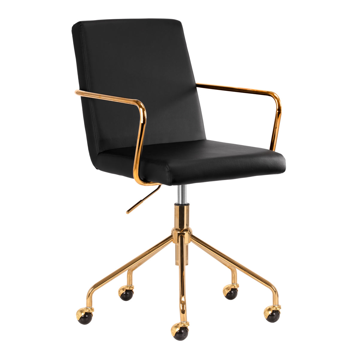 Drehstuhl Höhenverstellbar mit Lehne QS-OF211G Gold-Schwarz