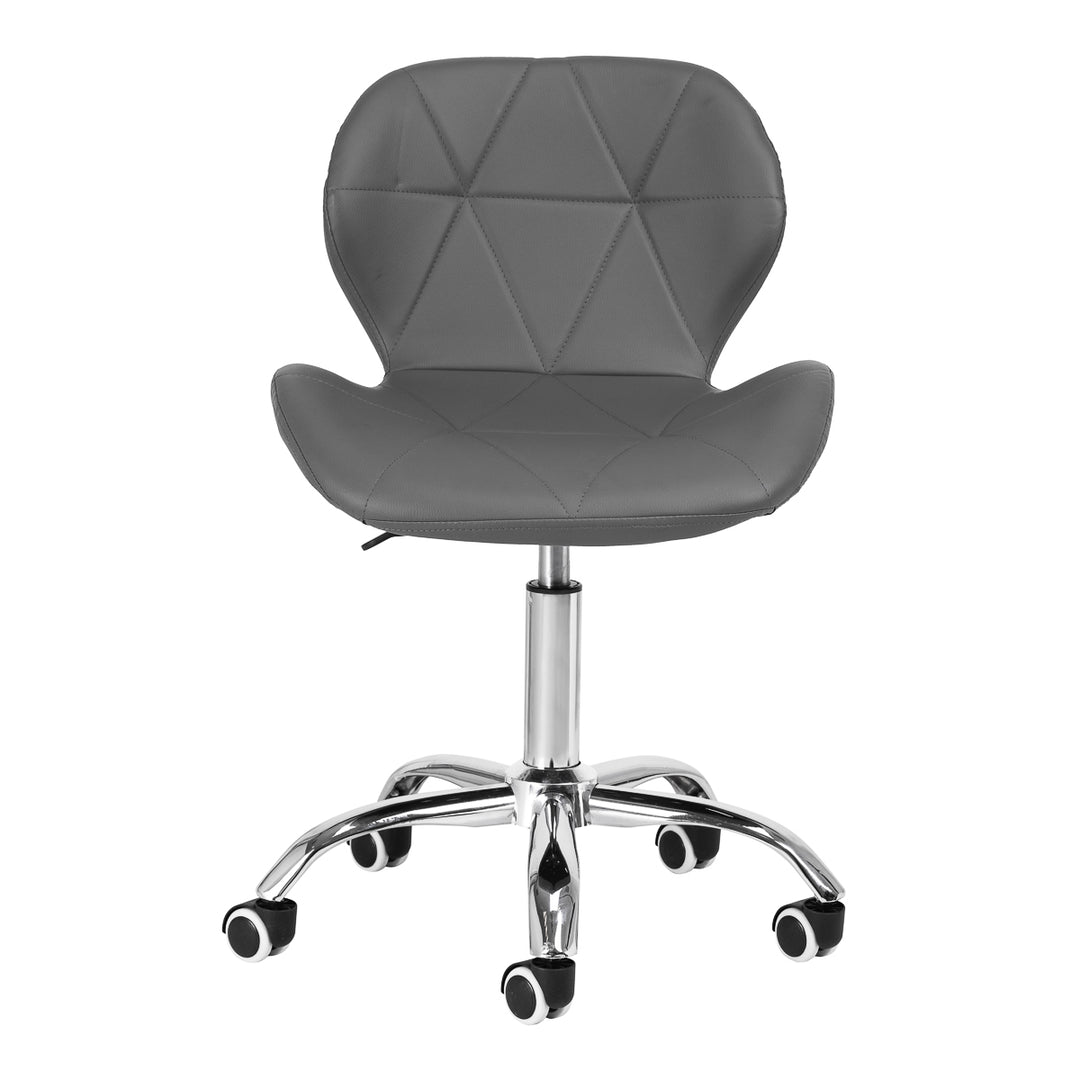 Salonstuhl Höhenverstellbar mit Lehne und Rollen 4Rico QS-06 Grau - Bild 3