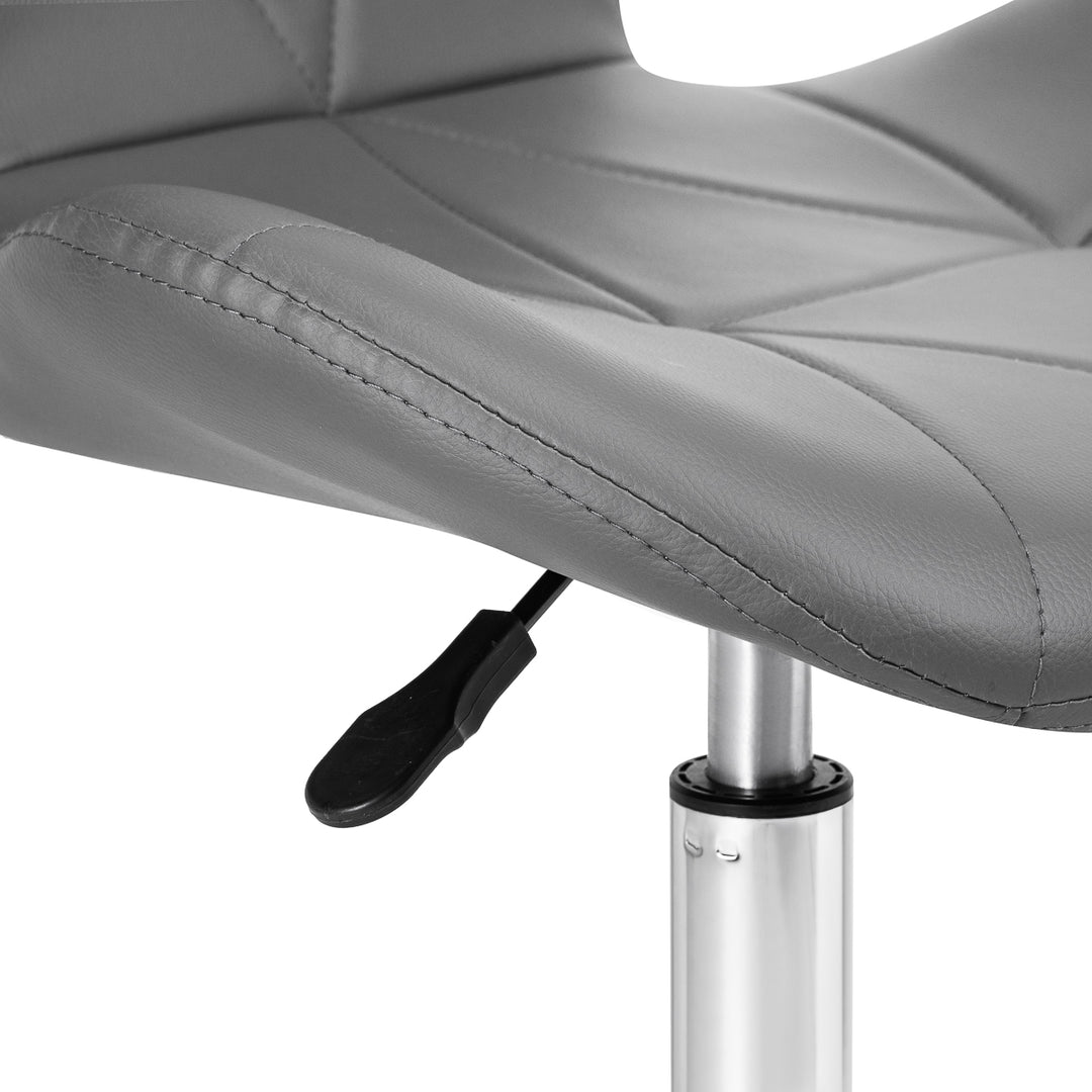 Salonstuhl Höhenverstellbar mit Lehne und Rollen 4Rico QS-06 Grau - Bild 7