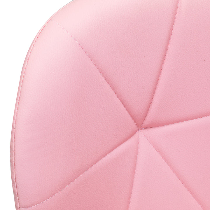 Salonstuhl Höhenverstellbar mit Lehne und Rollen 4Rico QS-06 Gold-Rosa - Bild 5