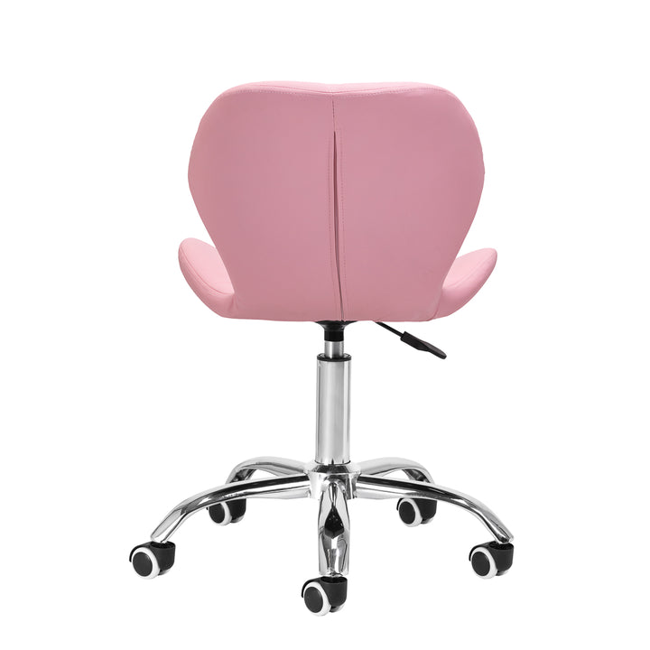 Salonstuhl Höhenverstellbar mit Lehne und Rollen 4Rico QS-06 Rosa - Bild 4