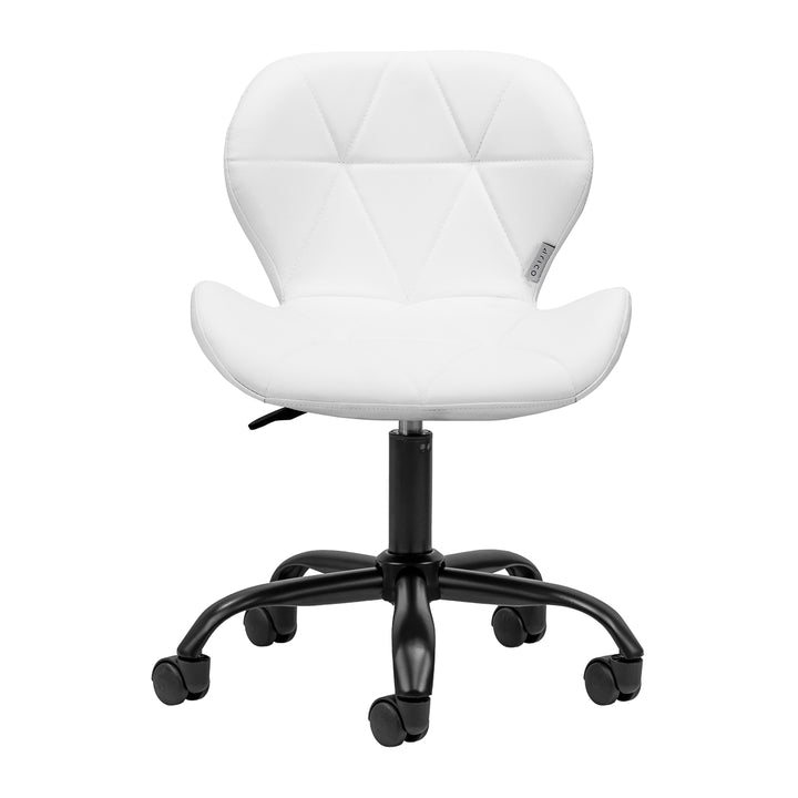 Salonstuhl Höhenverstellbar mit Lehne und Rollen 4Rico QS-06 Schwarz-Weiß - Bild 2