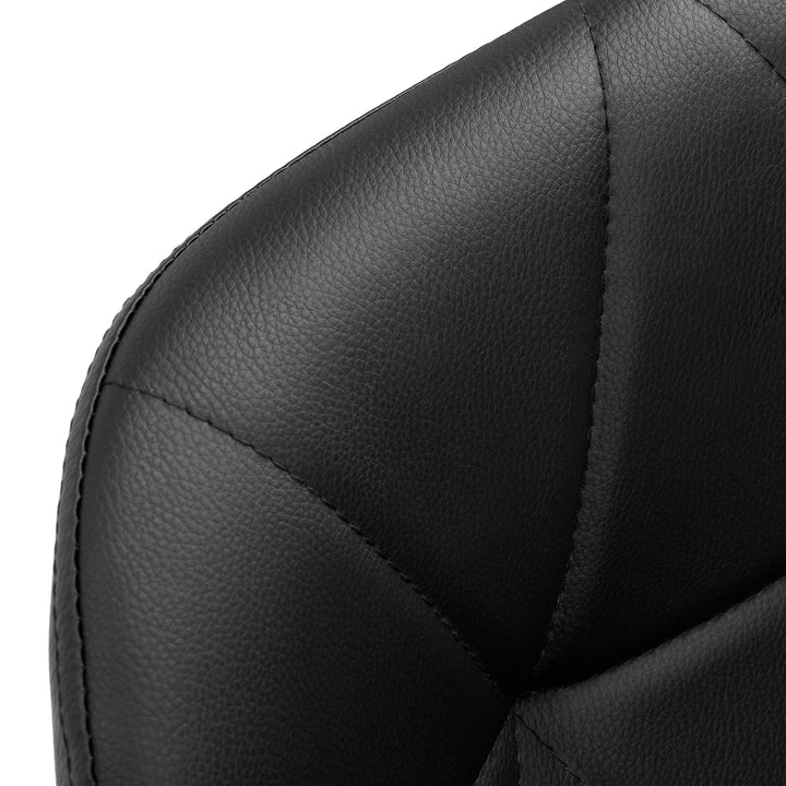 Salonstuhl Höhenverstellbar mit Lehne und Rollen 4Rico QS-06 Schwarz-Schwarz - Bild 5