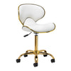 Salonstuhl Höhenverstellbar mit Lehne und Rollen Gabbiano Q-4599G Gold-Weiß