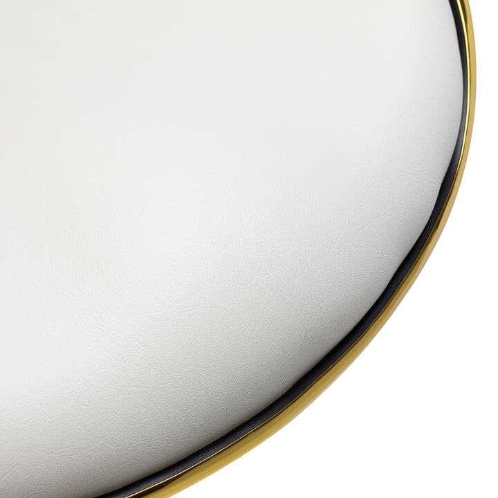 Salonstuhl Höhenverstellbar mit Lehne und Rollen Gabbiano Q-4599G Gold-Weiß - Bild 5
