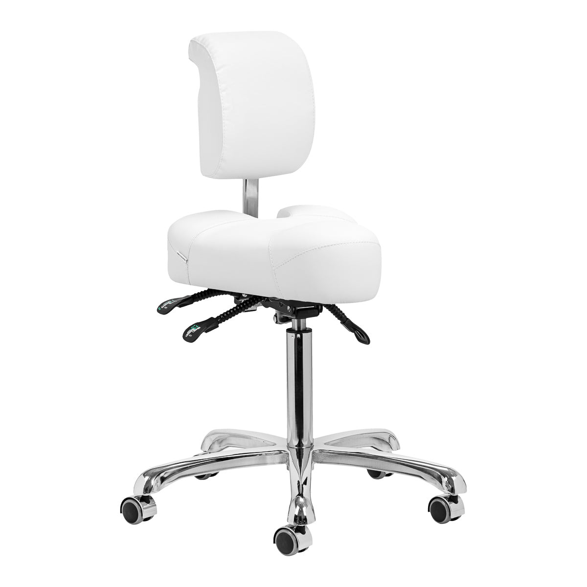 Arbeitshocker Höhenverstellbar mit Lehne Giovanni 1005 Weiß