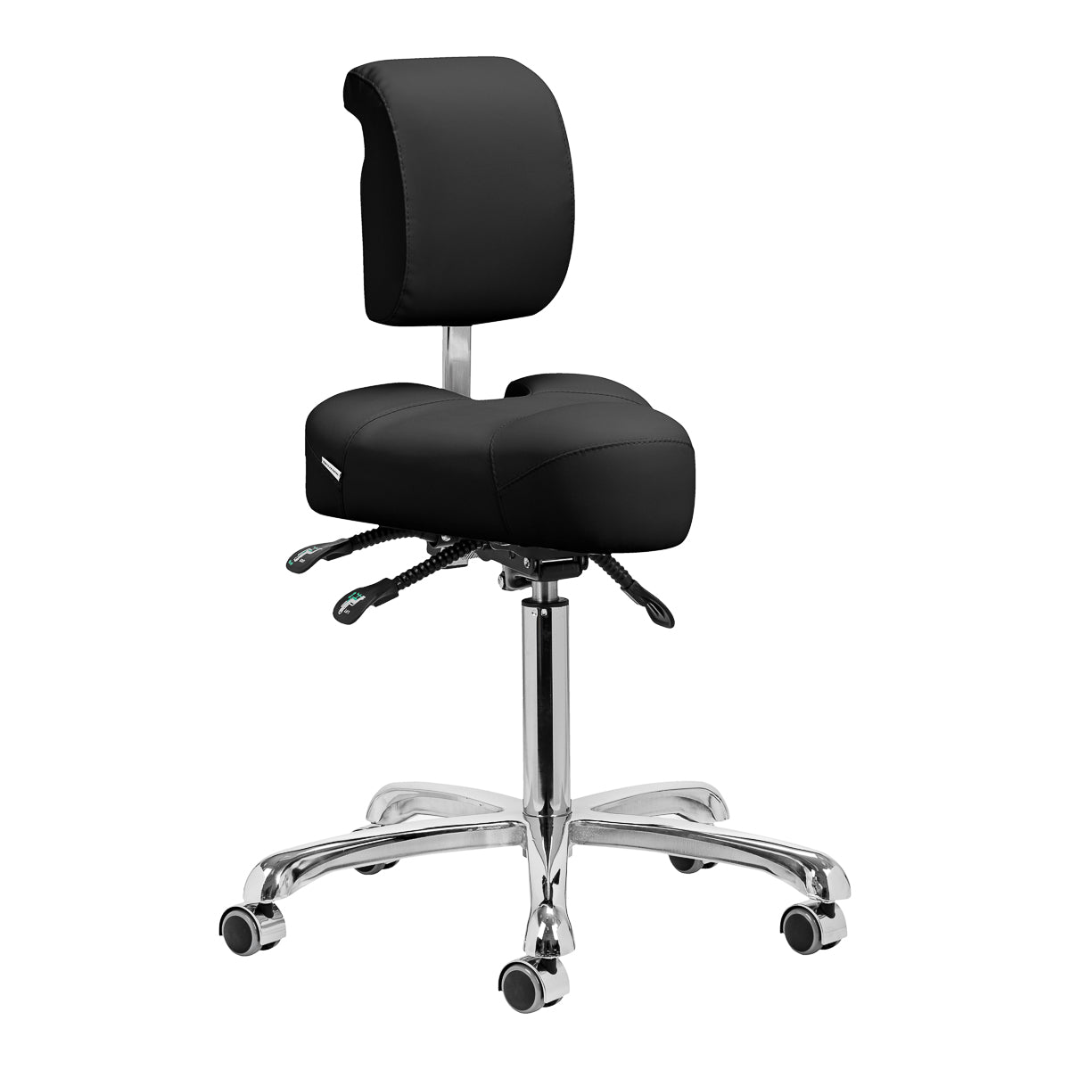 Arbeitshocker Höhenverstellbar mit Lehne Giovanni 1005 Schwarz